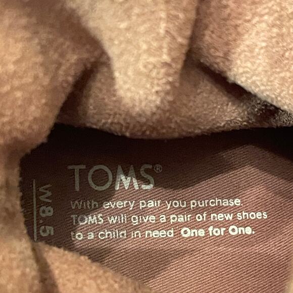 TOMS Brown Suede Ankle Boots | Lace Wrap, Block Heel, Size 8.5, Worn 1x - Picture 7 of 9